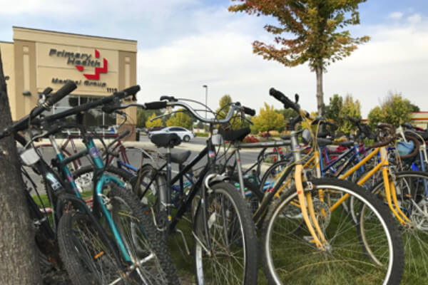 bike drive in front of PHMG clinic, 2018