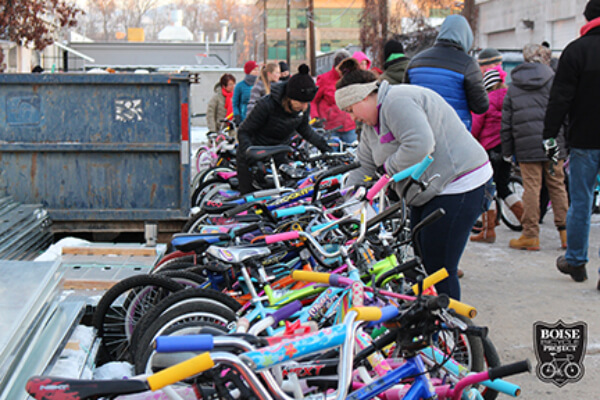 Boise Bicycle Project in front of PHMG Clinic