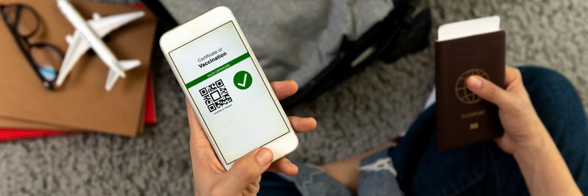 COVID vaccine record on smartphone